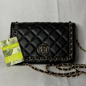 Badgley Mischka Small Black Quilted Crossbody NWT